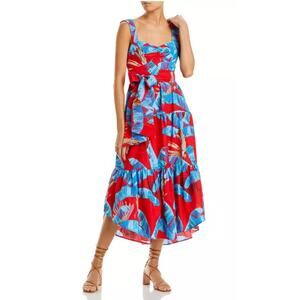 Farm Rio Sweet Jungle Red Midi Dress SZ Med
